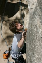 Andrew Dreher attempting the dyno while leading Lick the Window (5.10c), shot from the top of Ack! (5.11b, but using the crack for the start instead) that I top roped up with my camera on my back.  It was another long day of rock climbing at Seismic Wall on Austin's Barton Creek Greenbelt, Sunday, April 5, 2009.

Filename: SRM_20090405_13155909.jpg
Aperture: f/10.0
Shutter Speed: 1/500
Body: Canon EOS-1D Mark II
Lens: Canon EF 80-200mm f/2.8 L