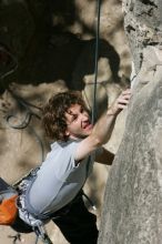 Andrew Dreher attempting the dyno while leading Lick the Window (5.10c), shot from the top of Ack! (5.11b, but using the crack for the start instead) that I top roped up with my camera on my back.  It was another long day of rock climbing at Seismic Wall on Austin's Barton Creek Greenbelt, Sunday, April 5, 2009.

Filename: SRM_20090405_13162917.jpg
Aperture: f/9.0
Shutter Speed: 1/500
Body: Canon EOS-1D Mark II
Lens: Canon EF 80-200mm f/2.8 L