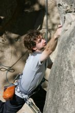 Andrew Dreher attempting the dyno while leading Lick the Window (5.10c), shot from the top of Ack! (5.11b, but using the crack for the start instead) that I top roped up with my camera on my back.  It was another long day of rock climbing at Seismic Wall on Austin's Barton Creek Greenbelt, Sunday, April 5, 2009.

Filename: SRM_20090405_13170824.jpg
Aperture: f/9.0
Shutter Speed: 1/500
Body: Canon EOS-1D Mark II
Lens: Canon EF 80-200mm f/2.8 L