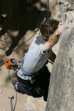 Andrew Dreher attempting the dyno while leading Lick the Window (5.10c), shot from the top of Ack! (5.11b, but using the crack for the start instead) that I top roped up with my camera on my back.  It was another long day of rock climbing at Seismic Wall on Austin's Barton Creek Greenbelt, Sunday, April 5, 2009.

Filename: SRM_20090405_13170828.jpg
Aperture: f/10.0
Shutter Speed: 1/500
Body: Canon EOS-1D Mark II
Lens: Canon EF 80-200mm f/2.8 L