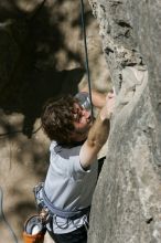 Andrew Dreher attempting the dyno while leading Lick the Window (5.10c), shot from the top of Ack! (5.11b, but using the crack for the start instead) that I top roped up with my camera on my back.  It was another long day of rock climbing at Seismic Wall on Austin's Barton Creek Greenbelt, Sunday, April 5, 2009.

Filename: SRM_20090405_13171031.jpg
Aperture: f/9.0
Shutter Speed: 1/500
Body: Canon EOS-1D Mark II
Lens: Canon EF 80-200mm f/2.8 L