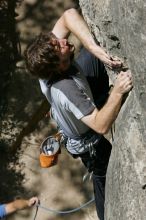 Andrew Dreher leading Lick the Window (5.10c), shot from the top of Ack! (5.11b, but using the crack for the start instead) that I top roped up with my camera on my back.  It was another long day of rock climbing at Seismic Wall on Austin's Barton Creek Greenbelt, Sunday, April 5, 2009.

Filename: SRM_20090405_13215057.jpg
Aperture: f/10.0
Shutter Speed: 1/500
Body: Canon EOS-1D Mark II
Lens: Canon EF 80-200mm f/2.8 L