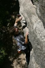 Andrew Dreher leading Lick the Window (5.10c), shot from the top of Ack! (5.11b, but using the crack for the start instead) that I top roped up with my camera on my back.  It was another long day of rock climbing at Seismic Wall on Austin's Barton Creek Greenbelt, Sunday, April 5, 2009.

Filename: SRM_20090405_13215863.jpg
Aperture: f/11.0
Shutter Speed: 1/500
Body: Canon EOS-1D Mark II
Lens: Canon EF 80-200mm f/2.8 L