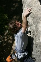 Andrew Dreher leading Lick the Window (5.10c), shot from the top of Ack! (5.11b, but using the crack for the start instead) that I top roped up with my camera on my back.  It was another long day of rock climbing at Seismic Wall on Austin's Barton Creek Greenbelt, Sunday, April 5, 2009.

Filename: SRM_20090405_13224181.jpg
Aperture: f/10.0
Shutter Speed: 1/500
Body: Canon EOS-1D Mark II
Lens: Canon EF 80-200mm f/2.8 L