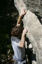 Andrew Dreher leading Lick the Window (5.10c), shot from the top of Ack! (5.11b, but using the crack for the start instead) that I top roped up with my camera on my back.  It was another long day of rock climbing at Seismic Wall on Austin's Barton Creek Greenbelt, Sunday, April 5, 2009.

Filename: SRM_20090405_13225286.jpg
Aperture: f/7.1
Shutter Speed: 1/500
Body: Canon EOS-1D Mark II
Lens: Canon EF 80-200mm f/2.8 L