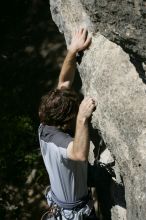 Andrew Dreher leading Lick the Window (5.10c), shot from the top of Ack! (5.11b, but using the crack for the start instead) that I top roped up with my camera on my back.  It was another long day of rock climbing at Seismic Wall on Austin's Barton Creek Greenbelt, Sunday, April 5, 2009.

Filename: SRM_20090405_13225287.jpg
Aperture: f/7.1
Shutter Speed: 1/500
Body: Canon EOS-1D Mark II
Lens: Canon EF 80-200mm f/2.8 L