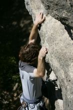 Andrew Dreher leading Lick the Window (5.10c), shot from the top of Ack! (5.11b, but using the crack for the start instead) that I top roped up with my camera on my back.  It was another long day of rock climbing at Seismic Wall on Austin's Barton Creek Greenbelt, Sunday, April 5, 2009.

Filename: SRM_20090405_13225389.jpg
Aperture: f/7.1
Shutter Speed: 1/500
Body: Canon EOS-1D Mark II
Lens: Canon EF 80-200mm f/2.8 L