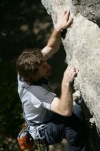 Andrew Dreher leading Lick the Window (5.10c), shot from the top of Ack! (5.11b, but using the crack for the start instead) that I top roped up with my camera on my back.  It was another long day of rock climbing at Seismic Wall on Austin's Barton Creek Greenbelt, Sunday, April 5, 2009.

Filename: SRM_20090405_13225592.jpg
Aperture: f/6.3
Shutter Speed: 1/500
Body: Canon EOS-1D Mark II
Lens: Canon EF 80-200mm f/2.8 L