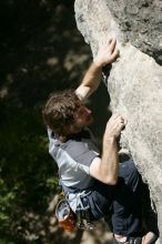 Andrew Dreher leading Lick the Window (5.10c), shot from the top of Ack! (5.11b, but using the crack for the start instead) that I top roped up with my camera on my back.  It was another long day of rock climbing at Seismic Wall on Austin's Barton Creek Greenbelt, Sunday, April 5, 2009.

Filename: SRM_20090405_13225595.jpg
Aperture: f/5.6
Shutter Speed: 1/500
Body: Canon EOS-1D Mark II
Lens: Canon EF 80-200mm f/2.8 L