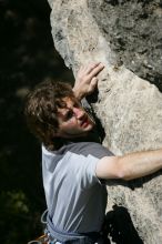 Andrew Dreher leading Lick the Window (5.10c), shot from the top of Ack! (5.11b, but using the crack for the start instead) that I top roped up with my camera on my back.  It was another long day of rock climbing at Seismic Wall on Austin's Barton Creek Greenbelt, Sunday, April 5, 2009.

Filename: SRM_20090405_13225903.jpg
Aperture: f/7.1
Shutter Speed: 1/500
Body: Canon EOS-1D Mark II
Lens: Canon EF 80-200mm f/2.8 L