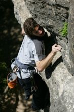 Andrew Dreher leading Lick the Window (5.10c), shot from the top of Ack! (5.11b, but using the crack for the start instead) that I top roped up with my camera on my back.  It was another long day of rock climbing at Seismic Wall on Austin's Barton Creek Greenbelt, Sunday, April 5, 2009.

Filename: SRM_20090405_13230511.jpg
Aperture: f/7.1
Shutter Speed: 1/500
Body: Canon EOS-1D Mark II
Lens: Canon EF 80-200mm f/2.8 L