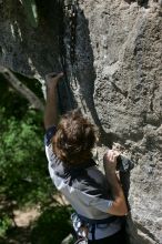 Andrew Dreher leading Lick the Window (5.10c), shot from the top of Ack! (5.11b, but using the crack for the start instead) that I top roped up with my camera on my back.  It was another long day of rock climbing at Seismic Wall on Austin's Barton Creek Greenbelt, Sunday, April 5, 2009.

Filename: SRM_20090405_13241135.jpg
Aperture: f/5.0
Shutter Speed: 1/500
Body: Canon EOS-1D Mark II
Lens: Canon EF 80-200mm f/2.8 L