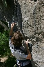 Andrew Dreher leading Lick the Window (5.10c), shot from the top of Ack! (5.11b, but using the crack for the start instead) that I top roped up with my camera on my back.  It was another long day of rock climbing at Seismic Wall on Austin's Barton Creek Greenbelt, Sunday, April 5, 2009.

Filename: SRM_20090405_13241938.jpg
Aperture: f/5.0
Shutter Speed: 1/500
Body: Canon EOS-1D Mark II
Lens: Canon EF 80-200mm f/2.8 L