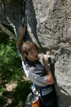 Andrew Dreher leading Lick the Window (5.10c), shot from the top of Ack! (5.11b, but using the crack for the start instead) that I top roped up with my camera on my back.  It was another long day of rock climbing at Seismic Wall on Austin's Barton Creek Greenbelt, Sunday, April 5, 2009.

Filename: SRM_20090405_13242140.jpg
Aperture: f/5.0
Shutter Speed: 1/500
Body: Canon EOS-1D Mark II
Lens: Canon EF 80-200mm f/2.8 L