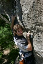 Andrew Dreher leading Lick the Window (5.10c), shot from the top of Ack! (5.11b, but using the crack for the start instead) that I top roped up with my camera on my back.  It was another long day of rock climbing at Seismic Wall on Austin's Barton Creek Greenbelt, Sunday, April 5, 2009.

Filename: SRM_20090405_13242241.jpg
Aperture: f/5.0
Shutter Speed: 1/500
Body: Canon EOS-1D Mark II
Lens: Canon EF 80-200mm f/2.8 L