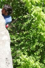 Javier Morales leading Nose Print on the Windshield (5.11c), shot from the top of Ack! (5.11b, but using the crack for the start instead) that I top roped up with my camera on my back.  It was another long day of rock climbing at Seismic Wall on Austin's Barton Creek Greenbelt, Sunday, April 5, 2009.

Filename: SRM_20090405_13343003.jpg
Aperture: f/6.3
Shutter Speed: 1/500
Body: Canon EOS-1D Mark II
Lens: Canon EF 80-200mm f/2.8 L