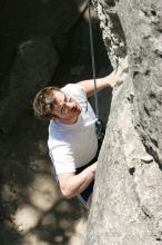 Me top roping Lick the Window (5.10c), shot (by Andrew Dreher) from the top of Ack! (5.11b, but using the crack for the start instead) that I top roped up with my camera on my back.  It was another long day of rock climbing at Seismic Wall on Austin's Barton Creek Greenbelt, Sunday, April 5, 2009.

Filename: SRM_20090405_14394445.jpg
Aperture: f/8.0
Shutter Speed: 1/500
Body: Canon EOS-1D Mark II
Lens: Canon EF 80-200mm f/2.8 L