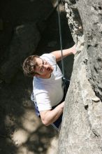 Me top roping Lick the Window (5.10c), shot (by Andrew Dreher) from the top of Ack! (5.11b, but using the crack for the start instead) that I top roped up with my camera on my back.  It was another long day of rock climbing at Seismic Wall on Austin's Barton Creek Greenbelt, Sunday, April 5, 2009.

Filename: SRM_20090405_14394446.jpg
Aperture: f/9.0
Shutter Speed: 1/500
Body: Canon EOS-1D Mark II
Lens: Canon EF 80-200mm f/2.8 L