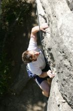 Me top roping Lick the Window (5.10c), shot (by Andrew Dreher) from the top of Ack! (5.11b, but using the crack for the start instead) that I top roped up with my camera on my back.  It was another long day of rock climbing at Seismic Wall on Austin's Barton Creek Greenbelt, Sunday, April 5, 2009.

Filename: SRM_20090405_14400050.jpg
Aperture: f/8.0
Shutter Speed: 1/500
Body: Canon EOS-1D Mark II
Lens: Canon EF 80-200mm f/2.8 L