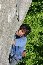 Javier Morales top rope climbing She's No Dog, She's My Wife (5.11b), shot from the top of Ack! (5.11b, but using the crack for the start instead) that I top roped up with my camera on my back.  It was another long day of rock climbing at Seismic Wall on Austin's Barton Creek Greenbelt, Sunday, April 5, 2009.

Filename: SRM_20090405_16171694.jpg
Aperture: f/11.0
Shutter Speed: 1/500
Body: Canon EOS-1D Mark II
Lens: Canon EF 80-200mm f/2.8 L