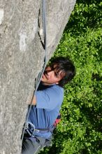 Javier Morales top rope climbing She's No Dog, She's My Wife (5.11b), shot from the top of Ack! (5.11b, but using the crack for the start instead) that I top roped up with my camera on my back.  It was another long day of rock climbing at Seismic Wall on Austin's Barton Creek Greenbelt, Sunday, April 5, 2009.

Filename: SRM_20090405_16171695.jpg
Aperture: f/11.0
Shutter Speed: 1/500
Body: Canon EOS-1D Mark II
Lens: Canon EF 80-200mm f/2.8 L