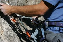 Javier Morales top rope climbing She's No Dog, She's My Wife (5.11b), shot from the top of Ack! (5.11b, but using the crack for the start instead) that I top roped up with my camera on my back.  It was another long day of rock climbing at Seismic Wall on Austin's Barton Creek Greenbelt, Sunday, April 5, 2009.

Filename: SRM_20090405_16501572.jpg
Aperture: f/11.0
Shutter Speed: 1/400
Body: Canon EOS-1D Mark II
Lens: Canon EF 80-200mm f/2.8 L