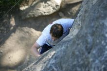 Me top roping Lick the Window (5.10c), shot by Javier Morales from the top of Ack! (5.11b, but using the crack for the start instead) that I top roped up with my camera on my back.  It was another long day of rock climbing at Seismic Wall on Austin's Barton Creek Greenbelt, Sunday, April 5, 2009.

Filename: SRM_20090405_17183532.jpg
Aperture: f/2.8
Shutter Speed: 1/400
Body: Canon EOS-1D Mark II
Lens: Canon EF 80-200mm f/2.8 L