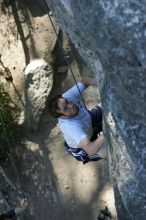 Me top roping Lick the Window (5.10c), shot by Javier Morales from the top of Ack! (5.11b, but using the crack for the start instead) that I top roped up with my camera on my back.  It was another long day of rock climbing at Seismic Wall on Austin's Barton Creek Greenbelt, Sunday, April 5, 2009.

Filename: SRM_20090405_17185744.jpg
Aperture: f/3.2
Shutter Speed: 1/400
Body: Canon EOS-1D Mark II
Lens: Canon EF 80-200mm f/2.8 L