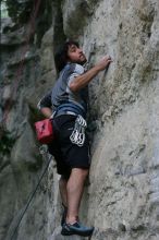 Javier Morales leading up Angel of Poets (5.10a).  It was another long day of rock climbing at Seismic Wall on Austin's Barton Creek Greenbelt, Saturday, April 11, 2009.

Filename: SRM_20090411_12360708.JPG
Aperture: f/5.0
Shutter Speed: 1/250
Body: Canon EOS-1D Mark II
Lens: Canon EF 80-200mm f/2.8 L