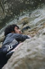 Javier Morales leading up Angel of Poets (5.10a).  It was another long day of rock climbing at Seismic Wall on Austin's Barton Creek Greenbelt, Saturday, April 11, 2009.

Filename: SRM_20090411_12381617.JPG
Aperture: f/4.5
Shutter Speed: 1/250
Body: Canon EOS-1D Mark II
Lens: Canon EF 80-200mm f/2.8 L