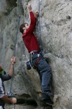 Me top rope climbing Angel of Poets (5.10a), taken by Andrew Dreher.  It was another long day of rock climbing at Seismic Wall on Austin's Barton Creek Greenbelt, Saturday, April 11, 2009.

Filename: SRM_20090411_13031321.JPG
Aperture: f/3.2
Shutter Speed: 1/250
Body: Canon EOS-1D Mark II
Lens: Canon EF 80-200mm f/2.8 L