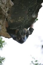 Someone taking a big fall on Cuttin Cards for a Poke (5.12+).  It was another long day of rock climbing at Seismic Wall on Austin's Barton Creek Greenbelt, Saturday, April 11, 2009.

Filename: SRM_20090411_13314655.JPG
Aperture: f/2.8
Shutter Speed: 1/1000
Body: Canon EOS-1D Mark II
Lens: Canon EF 80-200mm f/2.8 L