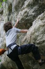 Andrew Dreher top rope climbing Nose Print on the Windshield (5.11c).  It was another long day of rock climbing at Seismic Wall on Austin's Barton Creek Greenbelt, Saturday, April 11, 2009.

Filename: SRM_20090411_14380063.JPG
Aperture: f/2.8
Shutter Speed: 1/500
Body: Canon EOS-1D Mark II
Lens: Canon EF 80-200mm f/2.8 L