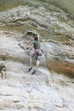 Adam Libson working the dead point on Diving for Rocks (5.10d).  It was another long day of rock climbing at Seismic Wall on Austin's Barton Creek Greenbelt, Saturday, April 11, 2009.

Filename: SRM_20090411_15345893.JPG
Aperture: f/7.1
Shutter Speed: 1/100
Body: Canon EOS-1D Mark II
Lens: Canon EF 16-35mm f/2.8 L