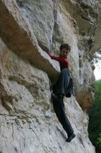 Me top rope climbing Magster (5.10a), shot by Andrew Dreher.  It was another long day of rock climbing at Seismic Wall on Austin's Barton Creek Greenbelt, Saturday, April 11, 2009.

Filename: SRM_20090411_15520417.JPG
Aperture: f/5.6
Shutter Speed: 1/200
Body: Canon EOS-1D Mark II
Lens: Canon EF 16-35mm f/2.8 L