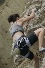 Britta Kakacek, winner of the speed competition with a time of 39.08 seconds.  CTM hosted a speed climbing event at Seismic Wall on Diving for Rocks to benefit the Austin Area Food Bank, Saturday, May 9, 2009.

Filename: SRM_20090509_10360720.jpg
Aperture: f/5.6
Shutter Speed: 1/250
Body: Canon EOS-1D Mark II
Lens: Canon EF 80-200mm f/2.8 L