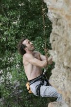 Jason Shear competing.  CTM hosted a speed climbing event at Seismic Wall on Diving for Rocks to benefit the Austin Area Food Bank, Saturday, May 9, 2009.

Filename: SRM_20090509_11213677.jpg
Aperture: f/5.0
Shutter Speed: 1/400
Body: Canon EOS-1D Mark II
Lens: Canon EF 80-200mm f/2.8 L