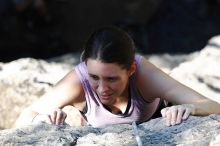 Beth Marek top rope climbing Roo Dog (5.8), taken from the anchors of the route.  It was Beth's third time outside, and another long day of rock climbing at Seismic Wall on Austin's Barton Creek Greenbelt, Monday, May 25, 2009.

Filename: SRM_20090525_09503063.JPG
Aperture: f/5.6
Shutter Speed: 1/400
Body: Canon EOS-1D Mark II
Lens: Canon EF 80-200mm f/2.8 L