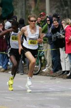 Ryan Hall was third to cross the finish line with a time of 2:09:40.  The 113th Boston Marathon took place on Monday, April 20, 2009.

Filename: SRM_20090420_10401524.JPG
Aperture: f/8.0
Shutter Speed: 1/1000
Body: Canon EOS-1D Mark II
Lens: Canon EF 100-400mm f/4.5-5.6 L IS USM