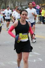 Beth Marek, bib #15553, finished with a time of 3:57:15.  The 113th Boston Marathon took place on Monday, April 20, 2009.

Filename: SRM_20090420_12313695.JPG
Aperture: f/9.0
Shutter Speed: 1/320
Body: Canon EOS-1D Mark II
Lens: Canon EF 100-400mm f/4.5-5.6 L IS USM