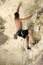 Tyler climbing Lonsome Dove (5.12), the roof above Diving for Rocks.  It was another long day of rock climbing at Seismic Wall on Austin's Barton Creek Greenbelt, Sunday, June 7, 2009.

Filename: SRM_20090607_13384075.jpg
Aperture: f/4.0
Shutter Speed: 1/400
Body: Canon EOS-1D Mark II
Lens: Canon EF 80-200mm f/2.8 L