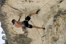 Tyler climbing Lonsome Dove (5.12), the roof above Diving for Rocks.  It was another long day of rock climbing at Seismic Wall on Austin's Barton Creek Greenbelt, Sunday, June 7, 2009.

Filename: SRM_20090607_13391481.jpg
Aperture: f/4.0
Shutter Speed: 1/500
Body: Canon EOS-1D Mark II
Lens: Canon EF 80-200mm f/2.8 L