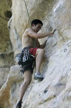 Chris Bottaro on Diving for Rocks (5.10d).  It was another long day of rock climbing at Seismic Wall on Austin's Barton Creek Greenbelt, Sunday, June 090607, 2009.

Filename: SRM_20090607_17430820.jpg
Aperture: f/4.0
Shutter Speed: 1/400
Body: Canon EOS-1D Mark II
Lens: Canon EF 80-200mm f/2.8 L