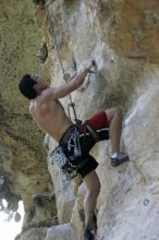 Chris Bottaro on Diving for Rocks (5.10d).  It was another long day of rock climbing at Seismic Wall on Austin's Barton Creek Greenbelt, Sunday, June 090607, 2009.

Filename: SRM_20090607_17432821.jpg
Aperture: f/4.0
Shutter Speed: 1/400
Body: Canon EOS-1D Mark II
Lens: Canon EF 80-200mm f/2.8 L