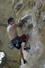 Chris Bottaro on Diving for Rocks (5.10d).  It was another long day of rock climbing at Seismic Wall on Austin's Barton Creek Greenbelt, Sunday, June 090607, 2009.

Filename: SRM_20090607_17434140.jpg
Aperture: f/4.0
Shutter Speed: 1/400
Body: Canon EOS-1D Mark II
Lens: Canon EF 80-200mm f/2.8 L