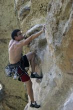 Chris Bottaro on Diving for Rocks (5.10d).  It was another long day of rock climbing at Seismic Wall on Austin's Barton Creek Greenbelt, Sunday, June 090607, 2009.

Filename: SRM_20090607_17434342.jpg
Aperture: f/4.0
Shutter Speed: 1/400
Body: Canon EOS-1D Mark II
Lens: Canon EF 80-200mm f/2.8 L