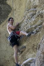 Chris Bottaro on Diving for Rocks (5.10d).  It was another long day of rock climbing at Seismic Wall on Austin's Barton Creek Greenbelt, Sunday, June 090607, 2009.

Filename: SRM_20090607_17440648.jpg
Aperture: f/4.0
Shutter Speed: 1/400
Body: Canon EOS-1D Mark II
Lens: Canon EF 80-200mm f/2.8 L