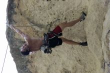 Chris Bottaro on Lonsome Dove (5.12), the roof over Diving for Rocks (5.10d).  It was another long day of rock climbing at Seismic Wall on Austin's Barton Creek Greenbelt, Sunday, June 090607, 2009.

Filename: SRM_20090607_17464857.jpg
Aperture: f/4.0
Shutter Speed: 1/400
Body: Canon EOS-1D Mark II
Lens: Canon EF 80-200mm f/2.8 L