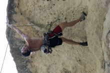 Chris Bottaro on Lonsome Dove (5.12), the roof over Diving for Rocks (5.10d).  It was another long day of rock climbing at Seismic Wall on Austin's Barton Creek Greenbelt, Sunday, June 090607, 2009.

Filename: SRM_20090607_17464858.jpg
Aperture: f/4.0
Shutter Speed: 1/400
Body: Canon EOS-1D Mark II
Lens: Canon EF 80-200mm f/2.8 L