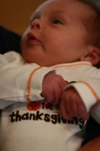 Baby Maddox Helbing, 3 weeks old, at Lake Oconee on Thursday, November 26, 2009.

Filename: SRM_20091126_10245884.JPG
Aperture: f/2.0
Shutter Speed: 1/60
Body: Canon EOS 20D
Lens: Canon EF 50mm f/1.8 II